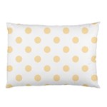 Polka Dots - Peach Orange on White Pillow Case (One Side)