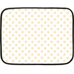 Polka Dots - Peach Orange on White Fleece Blanket (Mini)