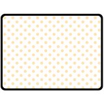 Polka Dots - Peach Orange on White Fleece Blanket (Large) (One Side)