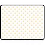 Polka Dots - Peach Orange on White Double Sided Fleece Blanket (Medium) (Two Sides)