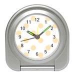 Polka Dots - Peach Orange on White Desk Alarm Clock