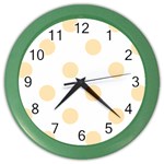 Polka Dots - Peach Orange on White Color Wall Clock