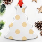 Polka Dots - Peach Orange on White Ornament (Christmas Tree)