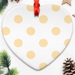 Polka Dots - Peach Orange on White Ornament (Heart)