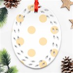 Polka Dots - Peach Orange on White Ornament (Bell) Ornament (Oval Filigree)