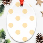 Polka Dots - Peach Orange on White Ornament (Oval)