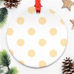 Polka Dots - Peach Orange on White Ornament (Round)