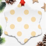 Polka Dots - Peach Orange on White Ornament (Snowflake)