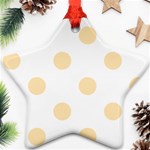 Polka Dots - Peach Orange on White Star Ornament (Two Sides)