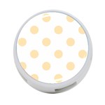 Polka Dots - Peach Orange on White 4-Port USB Hub (One Side)