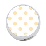 Polka Dots - Peach Orange on White 4-Port USB Hub (Two Sides)