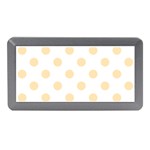 Polka Dots - Peach Orange on White Memory Card Reader (Mini)