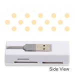 Polka Dots - Peach Orange on White Memory Card Reader (Stick)