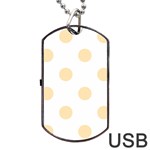 Polka Dots - Peach Orange on White Dog Tag USB Flash (One Side)