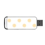 Polka Dots - Peach Orange on White Portable USB Flash (One Side)