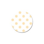 Polka Dots - Peach Orange on White Golf Ball Marker