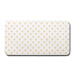 Polka Dots - Peach Orange on White Medium Bar Mat