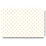 Polka Dots - Peach Orange on White Large Doormat