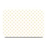 Polka Dots - Peach Orange on White Plate Mat