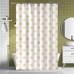 Polka Dots - Peach Orange on White Shower Curtain 48  x 72  (Small)