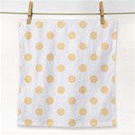 Polka Dots - Peach Orange on White Face Towel