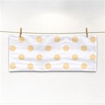 Polka Dots - Peach Orange on White Hand Towel