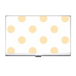 Polka Dots - Peach Orange on White Business Card Holder