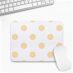 Polka Dots - Peach Orange on White Small Mousepad