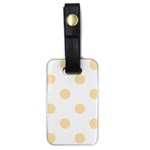 Polka Dots - Peach Orange on White Luggage Tag (One Side)