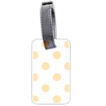 Polka Dots - Peach Orange on White Luggage Tag (Two Sides)