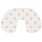 Polka Dots - Peach Orange on White Travel Neck Pillow