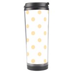 Polka Dots - Peach Orange on White Travel Tumbler