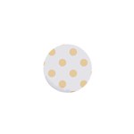 Polka Dots - Peach Orange on White 1  Mini Button