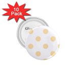 Polka Dots - Peach Orange on White 1.75  Button (10 pack)