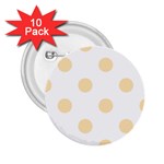 Polka Dots - Peach Orange on White 2.25  Button (10 pack)