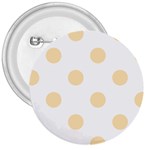 Polka Dots - Peach Orange on White 3  Button