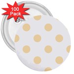 Polka Dots - Peach Orange on White 3  Button (100 pack)