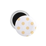 Polka Dots - Peach Orange on White 1.75  Magnet