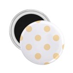 Polka Dots - Peach Orange on White 2.25  Magnet