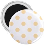 Polka Dots - Peach Orange on White 3  Magnet