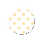 Polka Dots - Peach Orange on White Magnet 3  (Round)