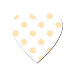 Polka Dots - Peach Orange on White Magnet (Heart)