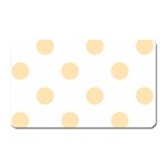 Polka Dots - Peach Orange on White Magnet (Rectangular)