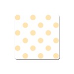 Polka Dots - Peach Orange on White Magnet (Square)