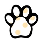 Polka Dots - Peach Orange on White Magnet (Paw Print)