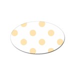 Polka Dots - Peach Orange on White Sticker (Oval)