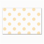 Polka Dots - Peach Orange on White Postcard 5  x 7 