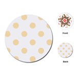 Polka Dots - Peach Orange on White Playing Cards (Round)