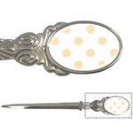 Polka Dots - Peach Orange on White Letter Opener