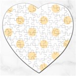 Polka Dots - Peach Orange on White Jigsaw Puzzle (Heart)